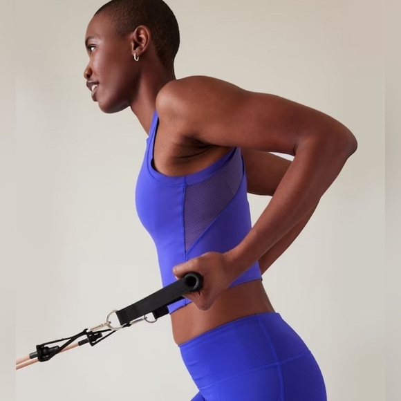 Athleta Blue Advantage Tank Sports crop top Vest blue purple size L - Picture 2 of 11